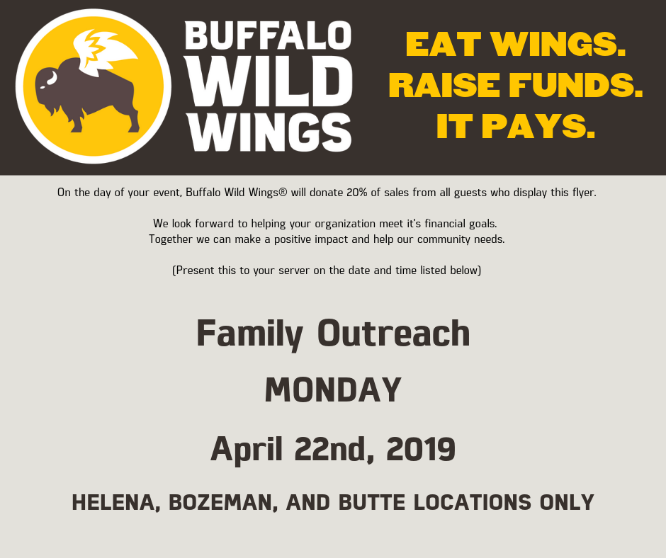 Ingen måde gentagelse væv Dining For Disabilities with Family Outreach and Buffalo Wild Wings